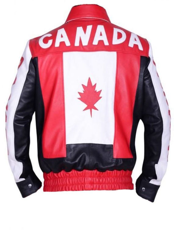 Canadian Flag Biker Bomber Jacket