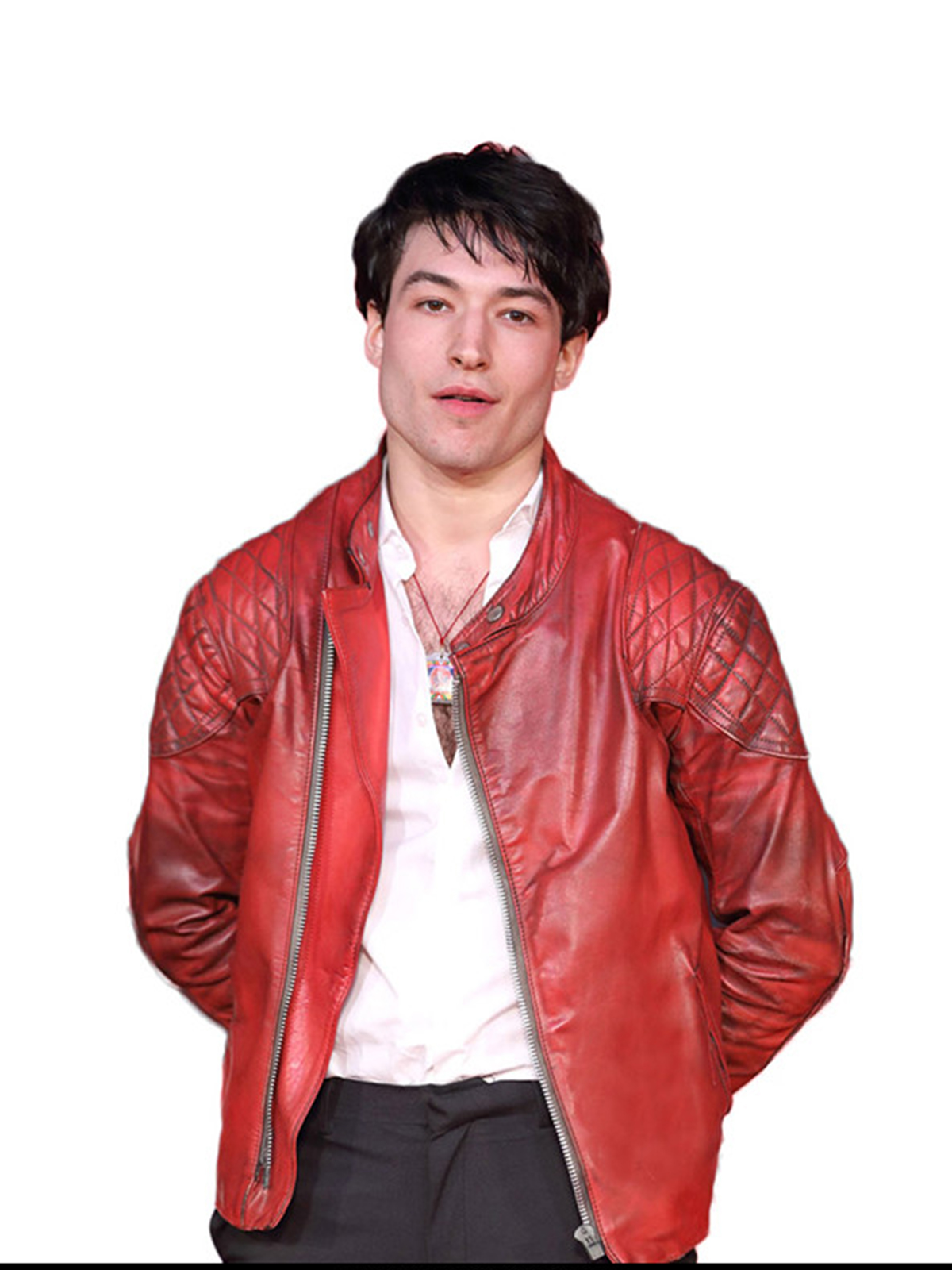 Justice League Ezra Miller Primer Red Jacket