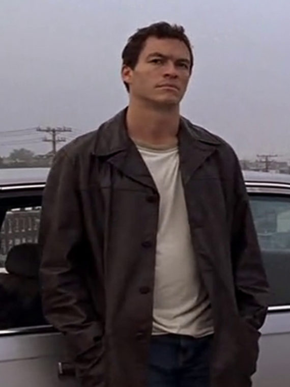 The Wire TV Series Dominic West Black Leather Coat - Image 2