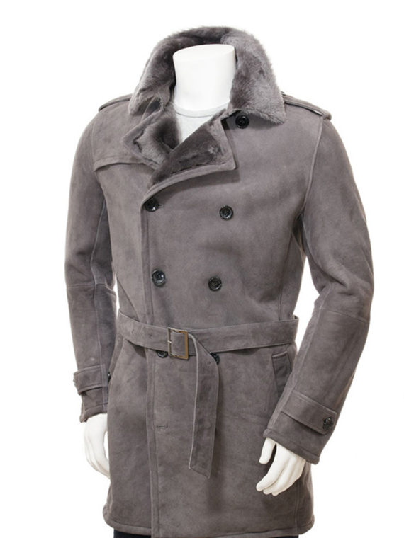 Shearling Sheepskin Grey Coat