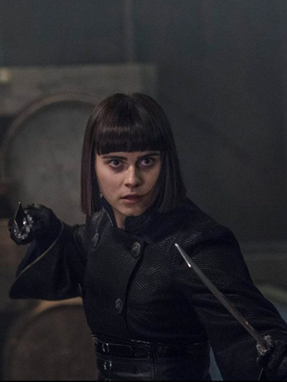 Tilda Ally Ioannides Black Coat in Into The Badlands