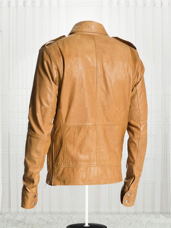 50 Cent Lisardo Tan Brown Leather Jacket