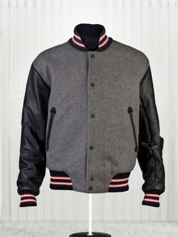 Andrew Garfield Varsity Bomber Wool Jacket