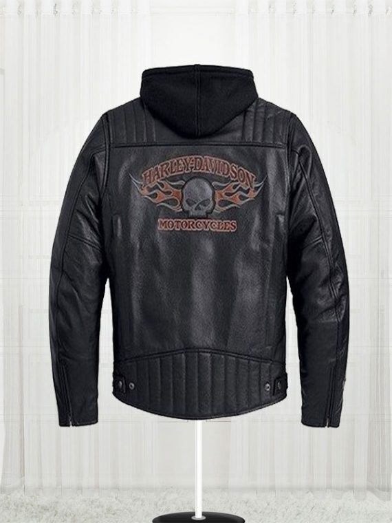 Burning Skull Biker Harley Davidson Leather Jacket