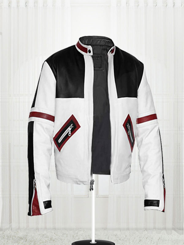 Chaser Box White Men's Motorcycle Leather Jacket