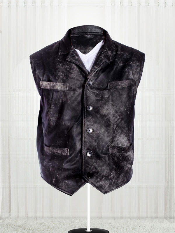 Cowboy Distressed Stylish Black Vest