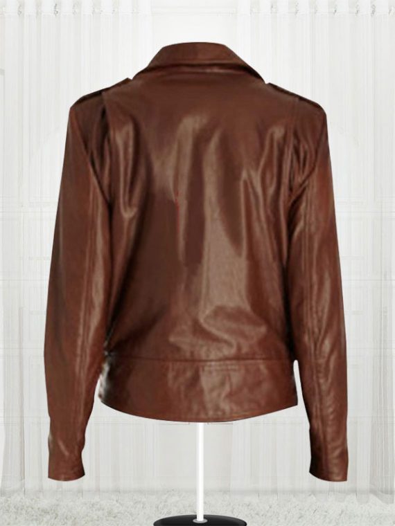 Emma Watson Slim Fit Fancy Brown Leather Jackets