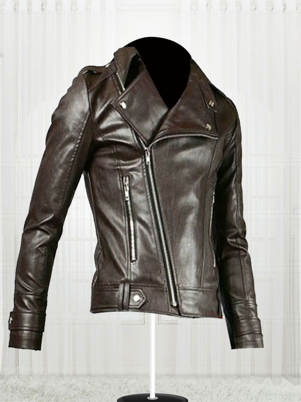 Fascinating Biker For Men's Brown Leather Jacket