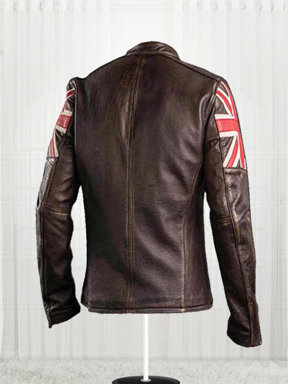 Mens Biker Union Jack Jacket