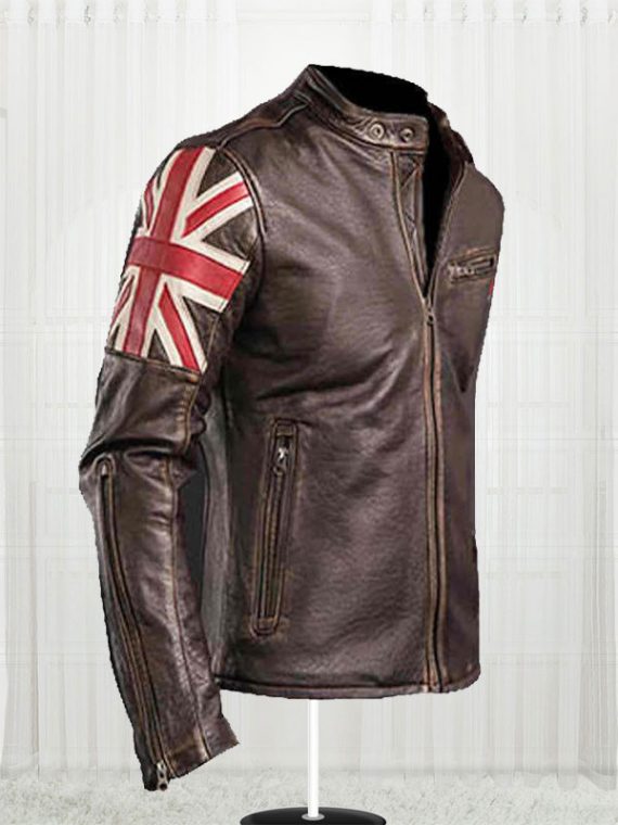 Mens Biker Union Jack Jackets