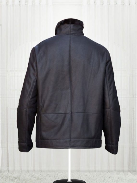 Mens FJ14 Shearling Black Leather Jackets