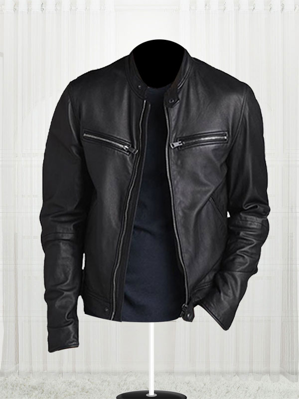 Vintage Genuine Sheep Leather Black Leather Jacket