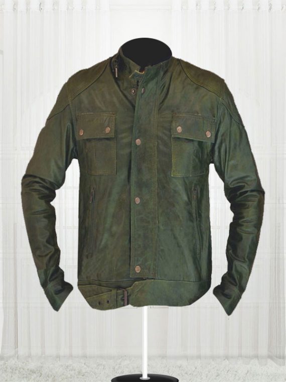 Wesley Gibson Olive Green Leather Jacket