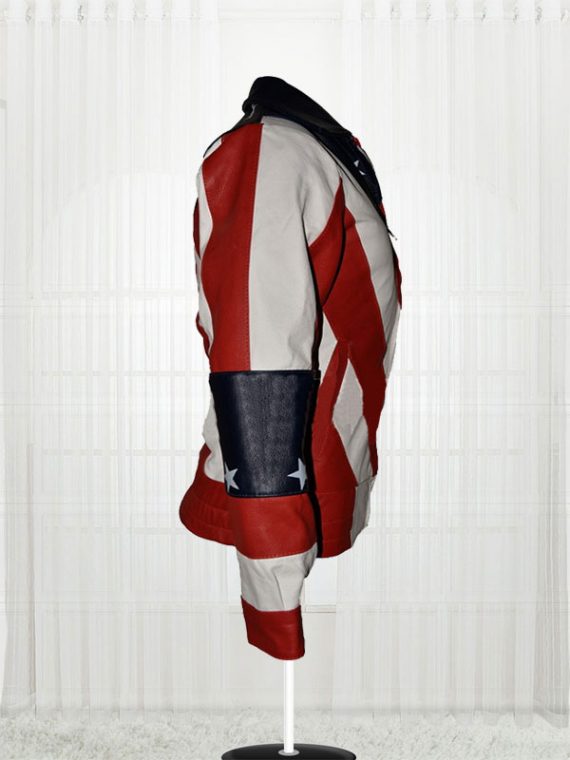 Womens American Flag Leather Biker Jackets