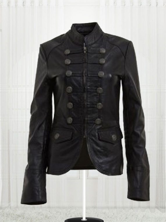 Womens Military Black Leather Jackets