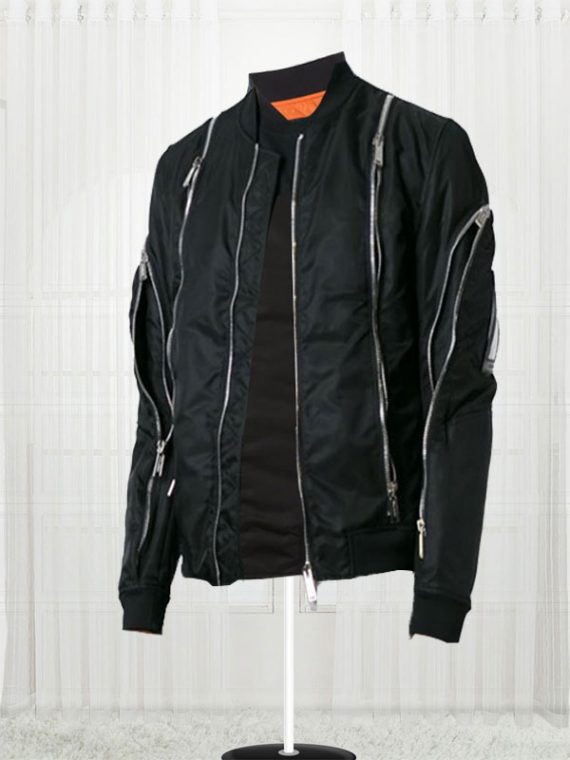 Zip Trim Classic Black Bomber Jackets