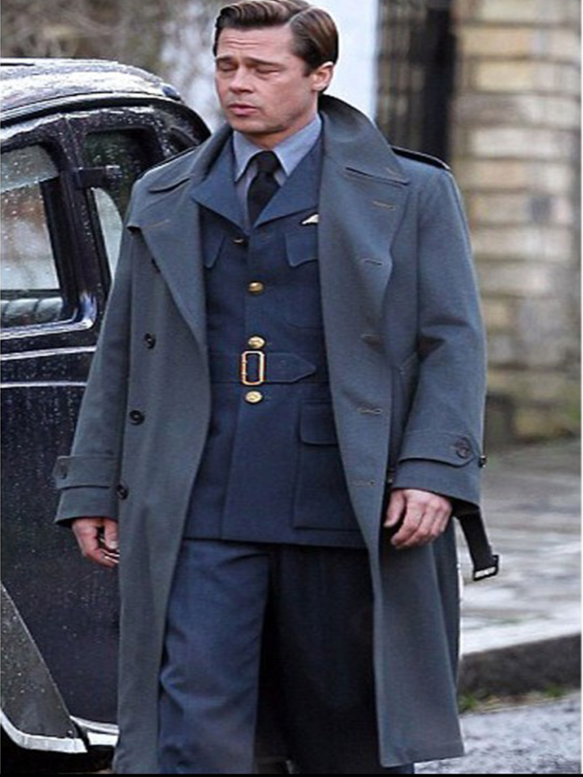 Allied Movie Brad Pitt Trench Coat