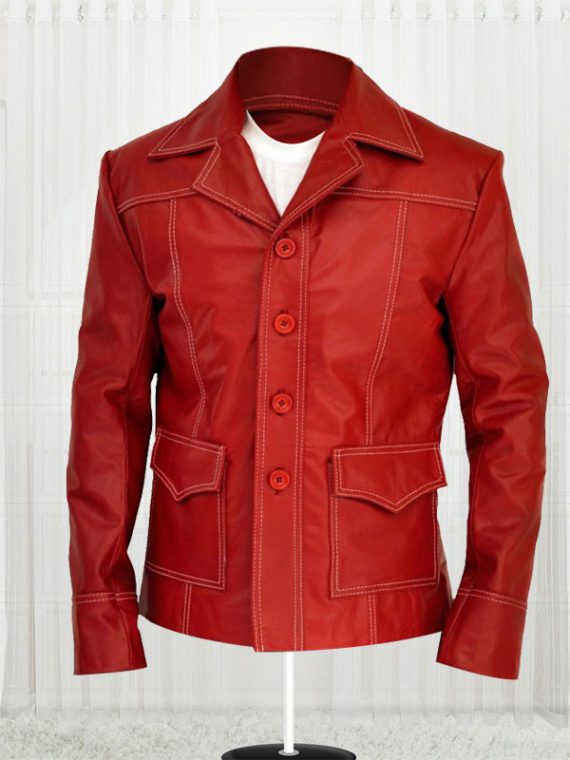 Brad Pitt Fight Club Real Leather Jacket