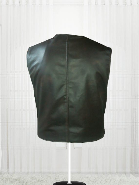 Genuine Lambskin Cargo Men Brown Vests