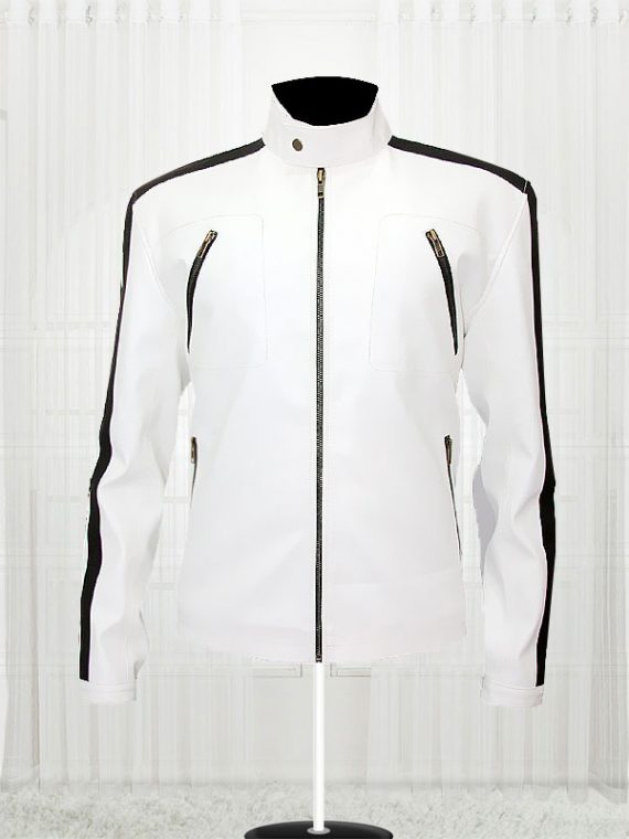 Aaron Paul Need For Speed White Leather Jacket