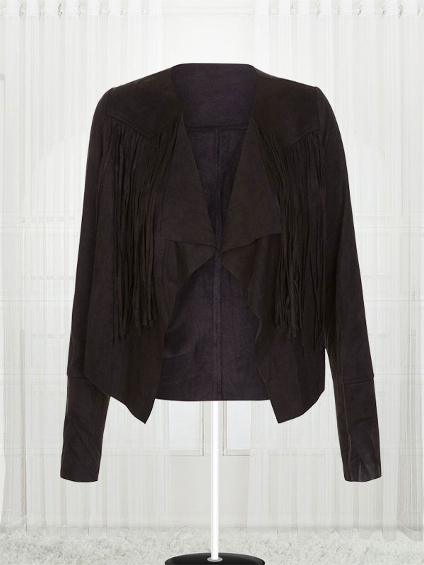 Amalie & Amber Suedette Fringed Jacket