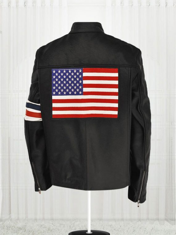 American Flag Jacket - Black Leather Motorcycle Jackets