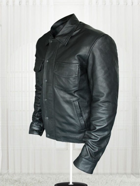 American Singer Adam Lambert Black Leather Jacket For Men