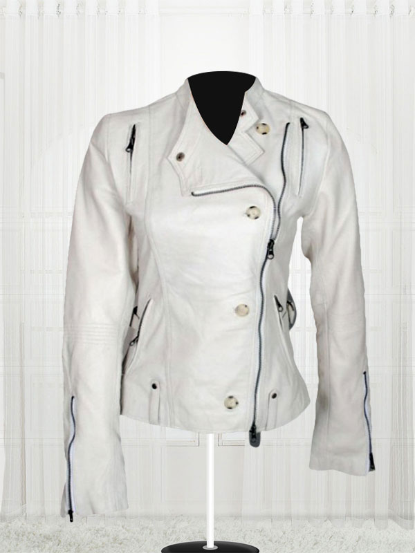 Anne Hathaway Get Smart White Leather Jacket