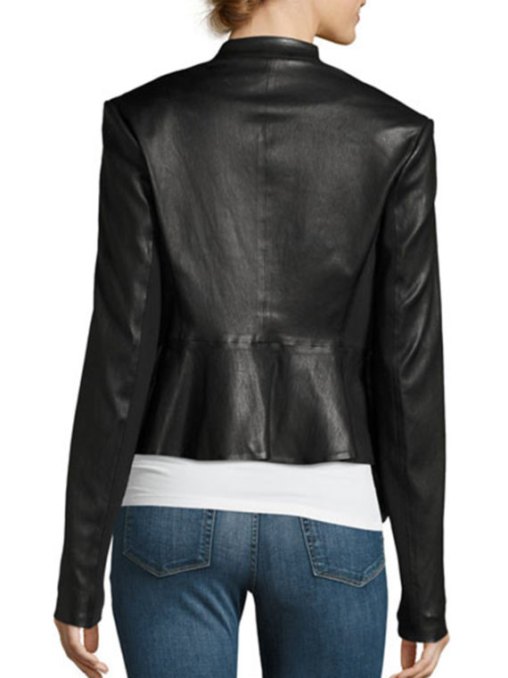 Blouse Black Leather Jacket Women