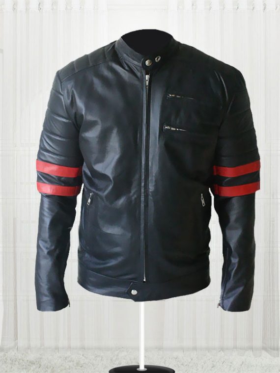 Brad Pitt Black and Red Leather Fight Club Jacket