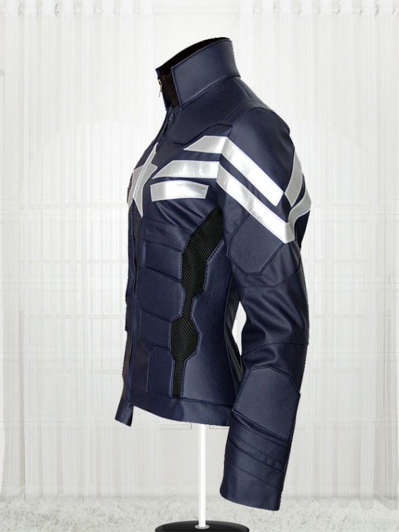 Captain America Winter Soldier Men Blue Jacket