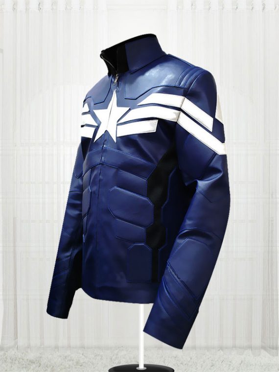 Captain America Winter Soldier Mens Blue Jacket