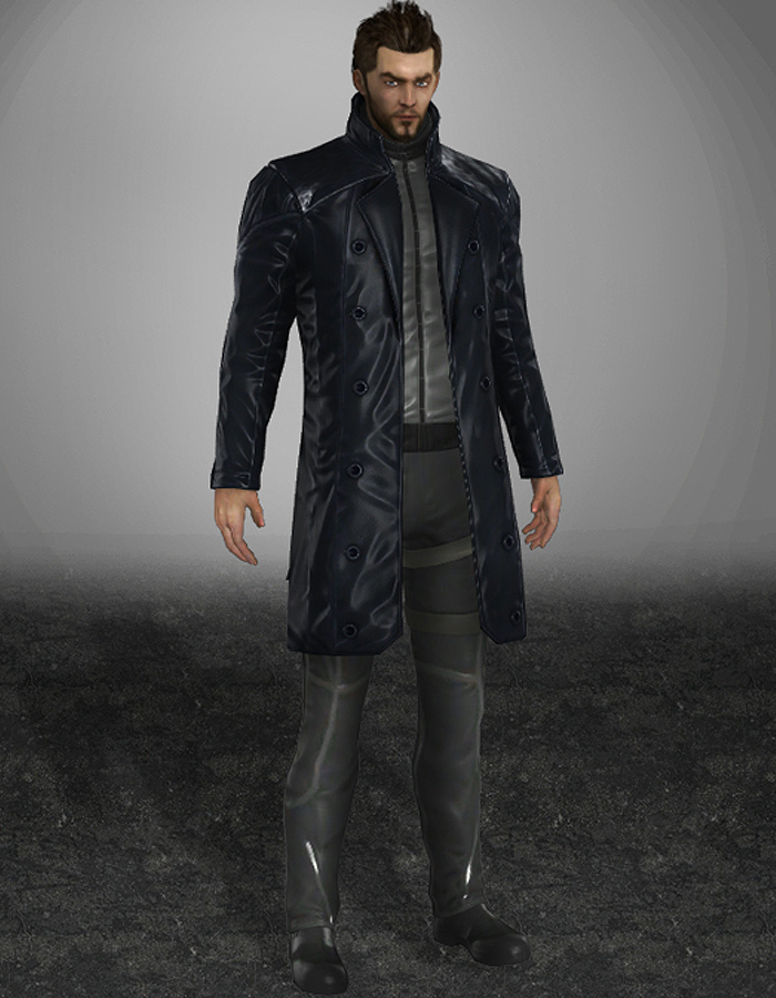 Human Revolution Adam Jensen men’s trench Leather Coat