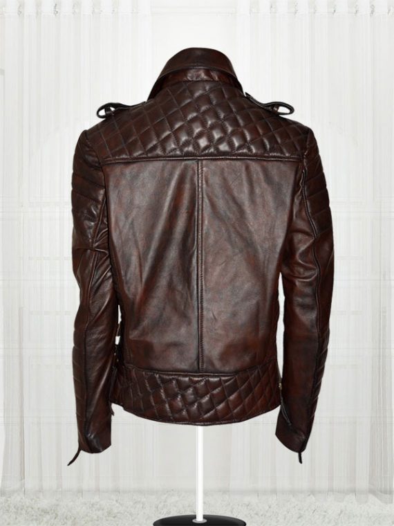 Kay Michael Quilted Brown Leather Jacket