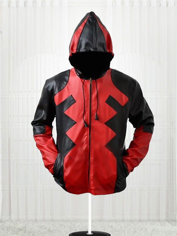 Popular Deadpool Motorcycle Hoodie Leather Jacket