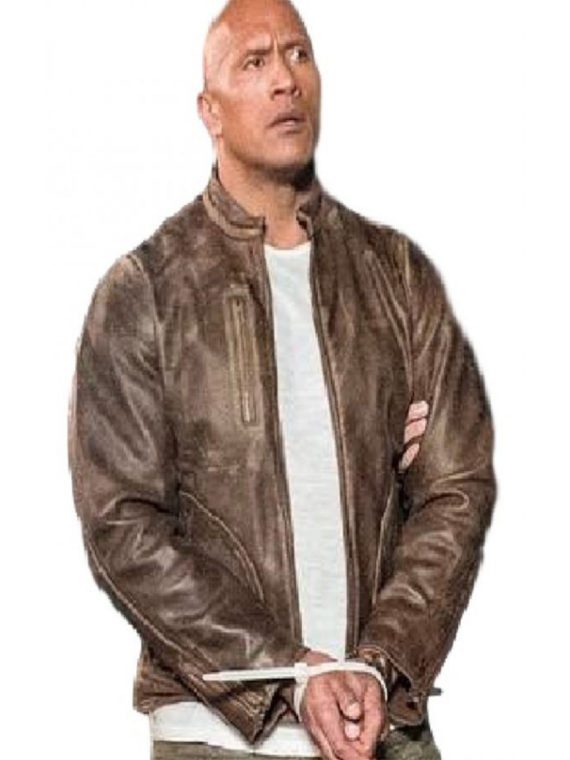 Rampage Movie By Dwayne Johnson Brown Leather jacket