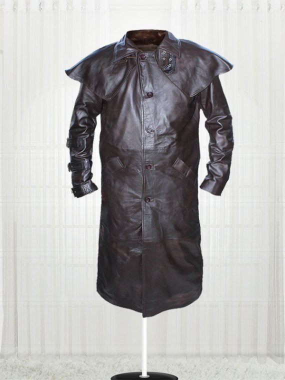 Real leather Ron Perlman Hellboy coat jacket