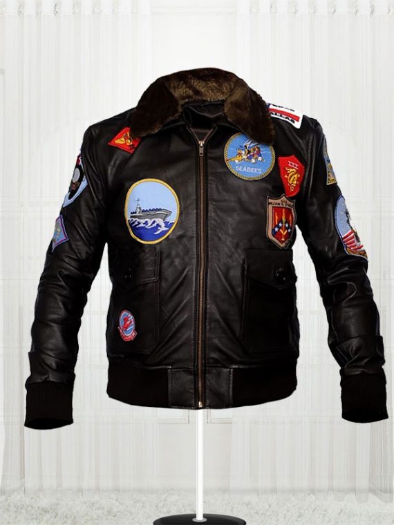 Tom Cruise Top Gun Movie Black Jacket For Men