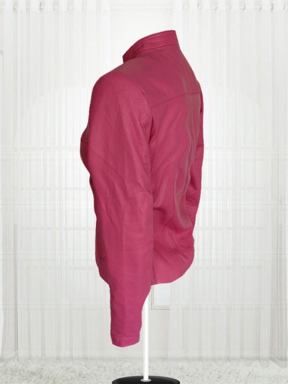 Women Pink Color 4 Pockets Jackets