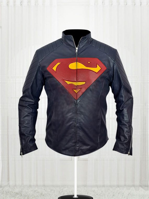 Superman - Man of Steel Midnight Blue Leather Jacket