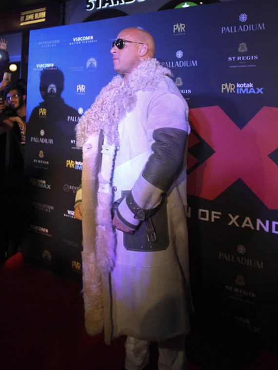 Vin Diesel xXx Movie Premiere in Mumbai White Fur Coats