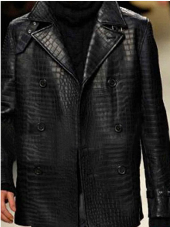 Burberry Alligator Crocodile Style Leather Jacket