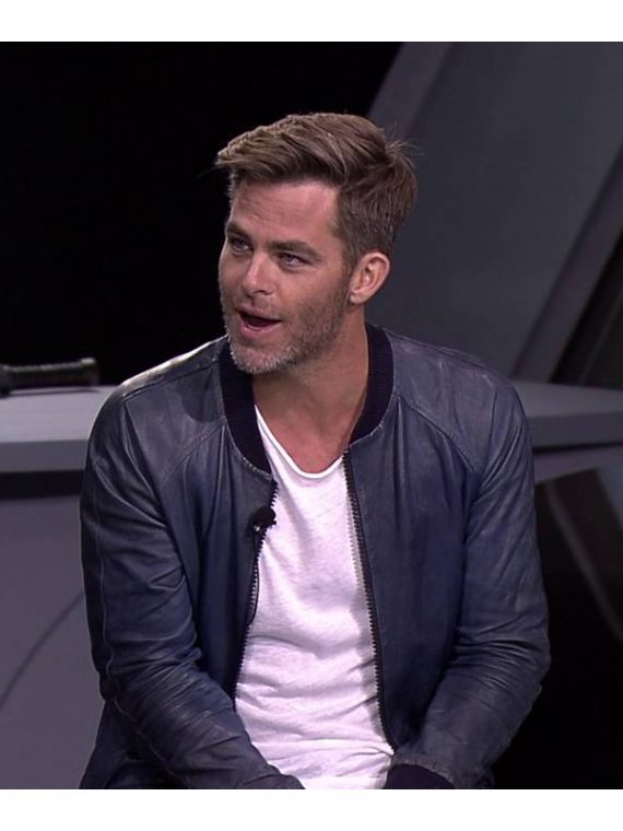 Chris Pine Star Trek Beyond Blue Leather Jacket