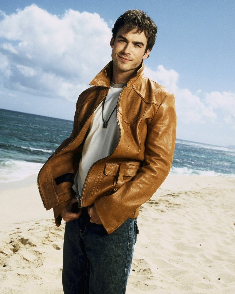 Ian Somerhalder Vampire Diaries Brown Leather Jacket