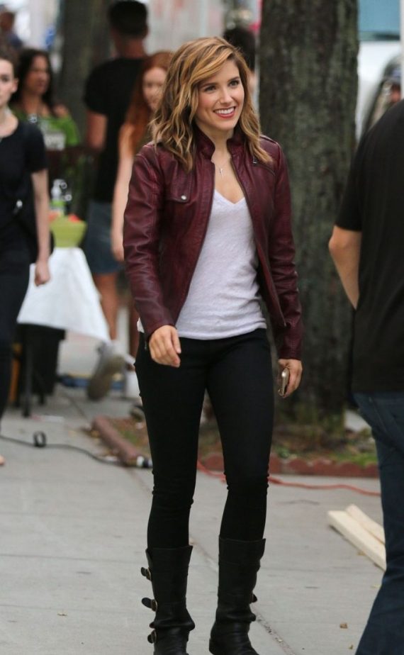 Sophia Bush Set Chicago PD New York Maroon Jacket