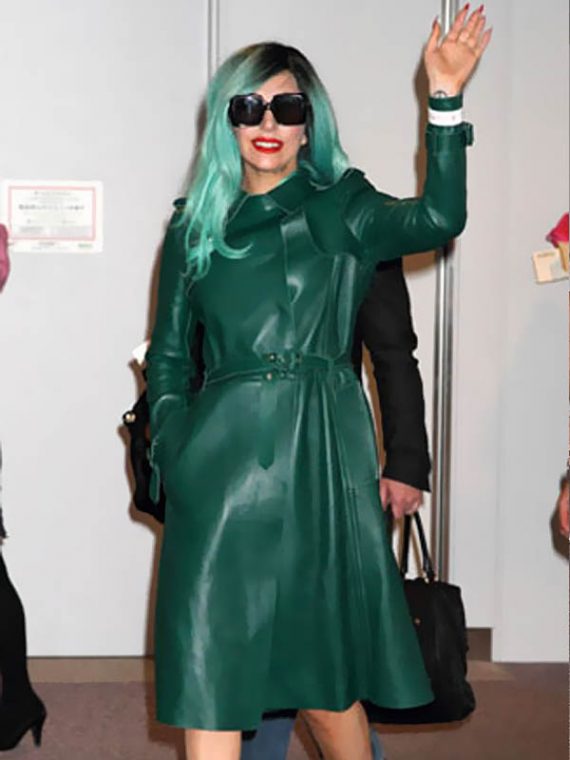 Super Marvelous Lady Gaga Green Trench Coat