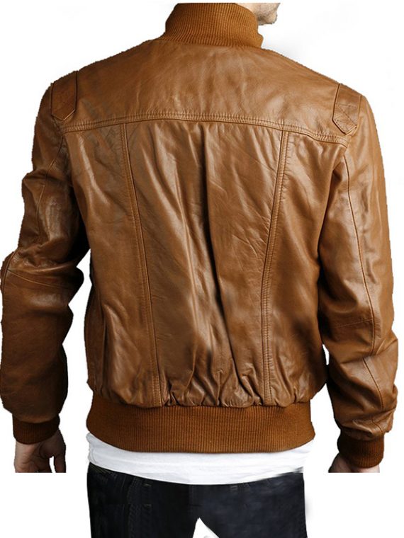 4 Pockets Slim Fit Bomber Leather Jackets