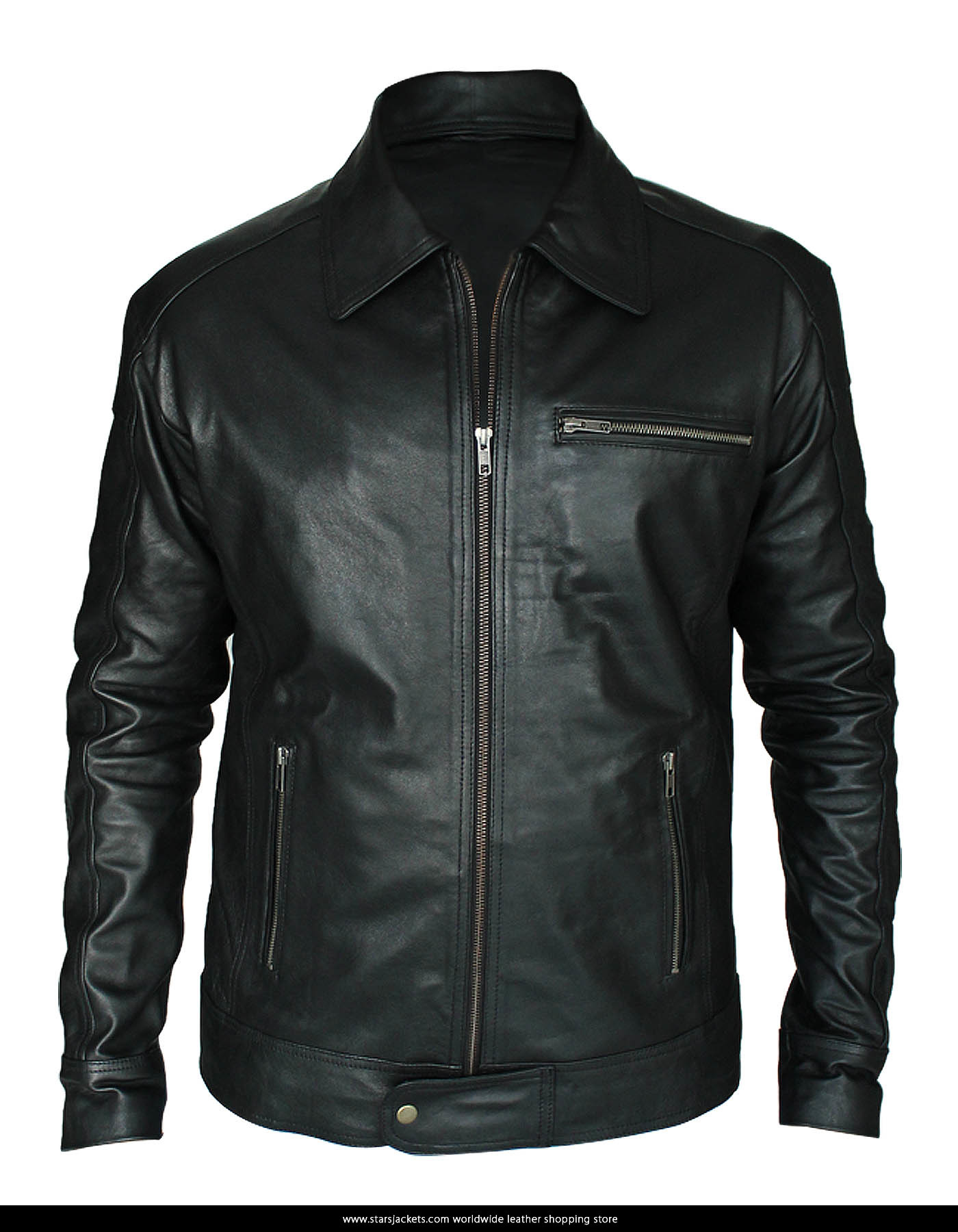 Aaron Paul Need For Speed Black Leather Jacket