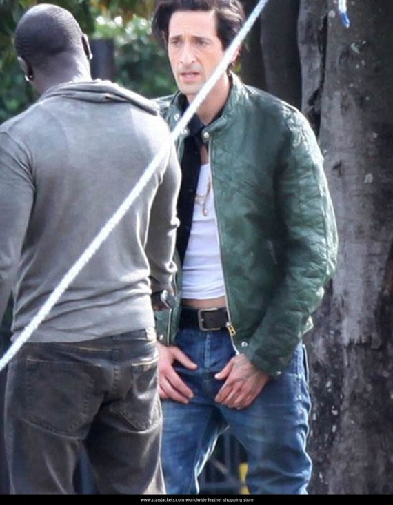 American Heist Adrien Brody Green Men Jacket