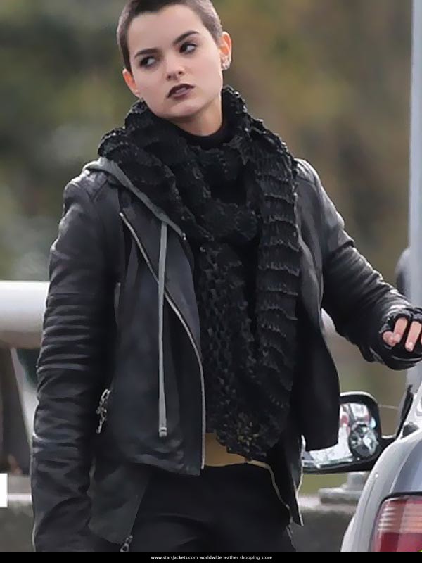 Brianna Hildebrand Deadpool 2016 Black Leather Jackets